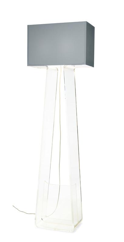 Pablo Tubetop Floor Lamp Silver Shade / Clear Base