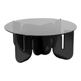 BEND Wave Table Black Smoke Glass Top
